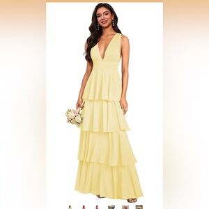 Elegant Yellow Sleeveless Dress